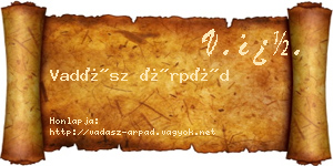 Vadász Árpád névjegykártya