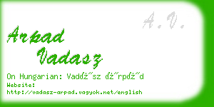 arpad vadasz business card